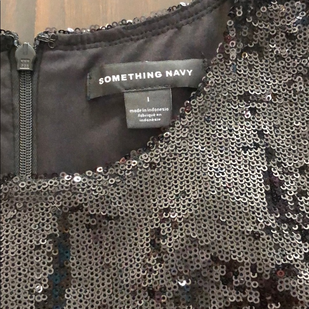 NWT Something Navy Long Sleeve Sequin Mini Dress - Picture 9 of 13